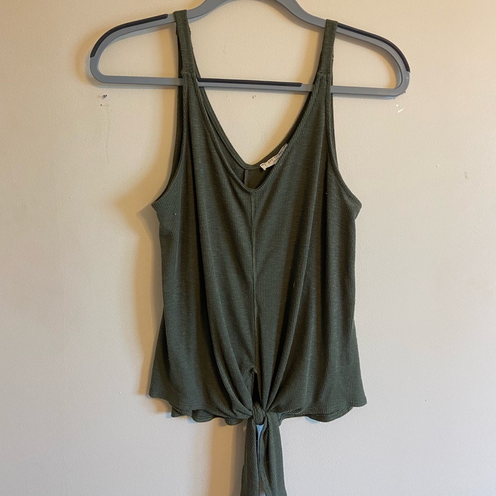 Sage green tank top.